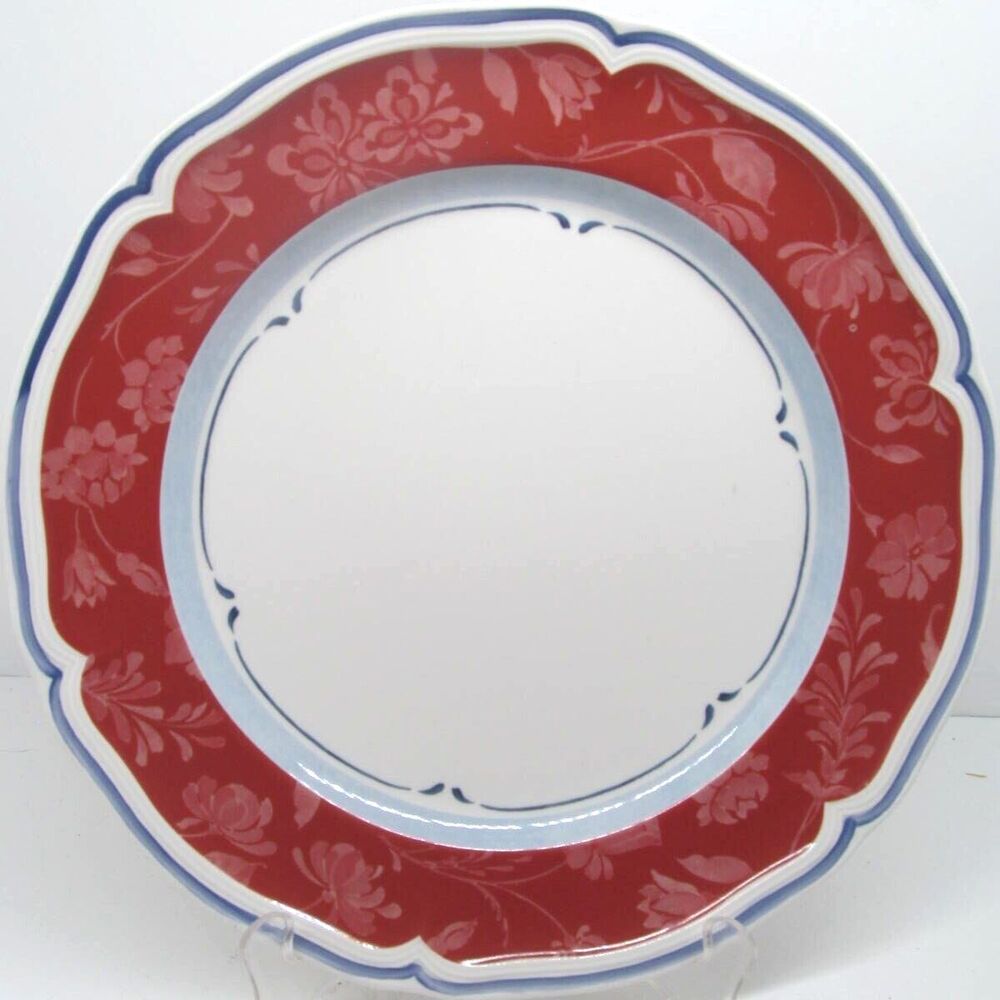 Villeroy And Boch Cottage Red 10 1/2" Dinner Plate GUC Country Collection